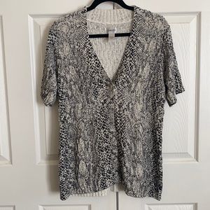 Chicos Short Sleeve Cardigan